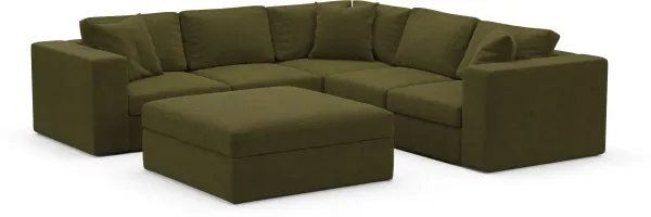 Collin Foam Comfort Sectional - Midcentury Peat