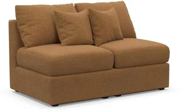 The Pitt Hybrid Comfort Armless Loveseat - Nora Camel