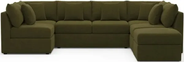 The Pitt Hybrid Comfort Sectional - Midcentury Peat