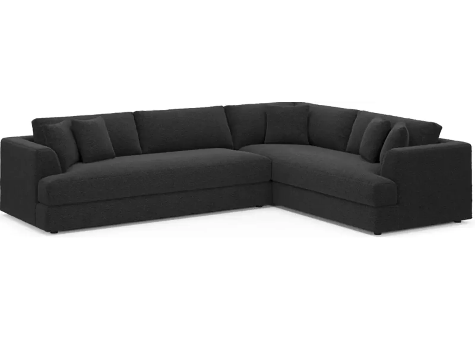 Ridley Foam Comfort 2-Piece Sectional - Bloke Obsidian