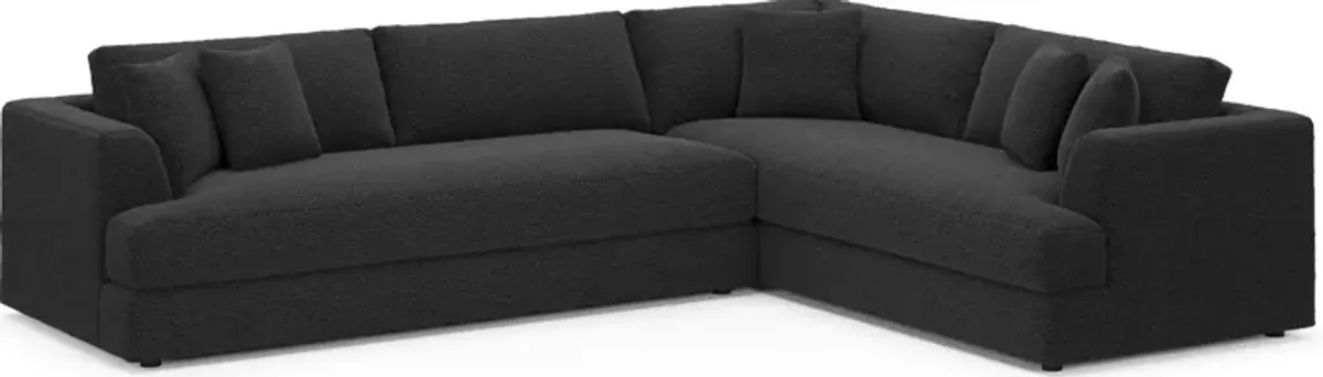 Ridley Foam Comfort 2-Piece Sectional - Bloke Obsidian