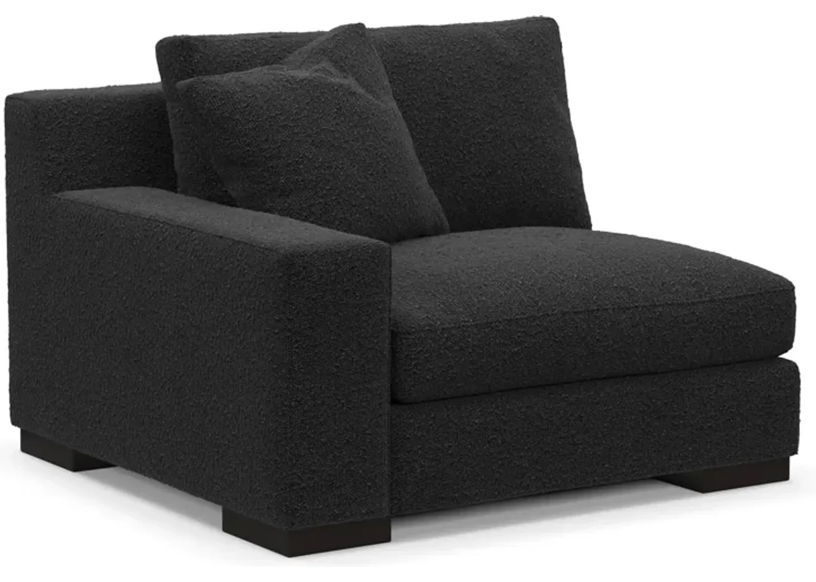 Bondi Foam Comfort Left-Facing Chair - Bloke Obsidian