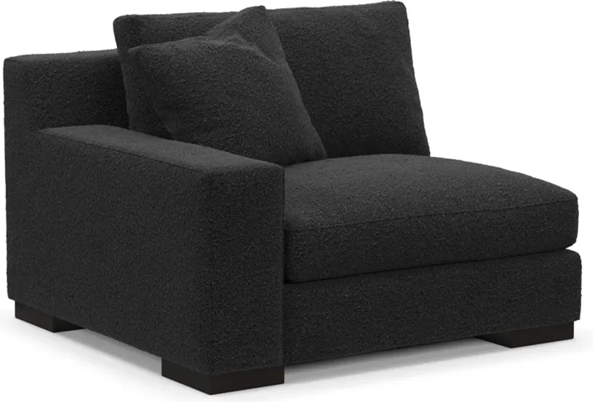 Bondi Foam Comfort Left-Facing Chair - Bloke Obsidian