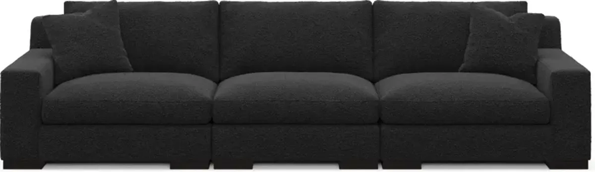 Bondi Foam Comfort 3-Piece Sofa - Bloke Obsidian