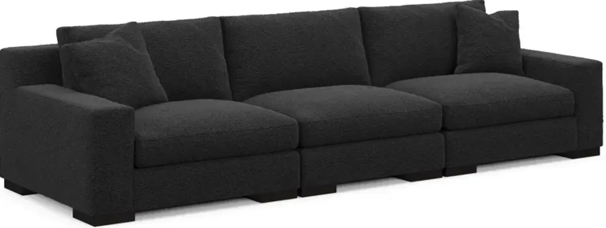 Bondi Foam Comfort 3-Piece Sofa - Bloke Obsidian