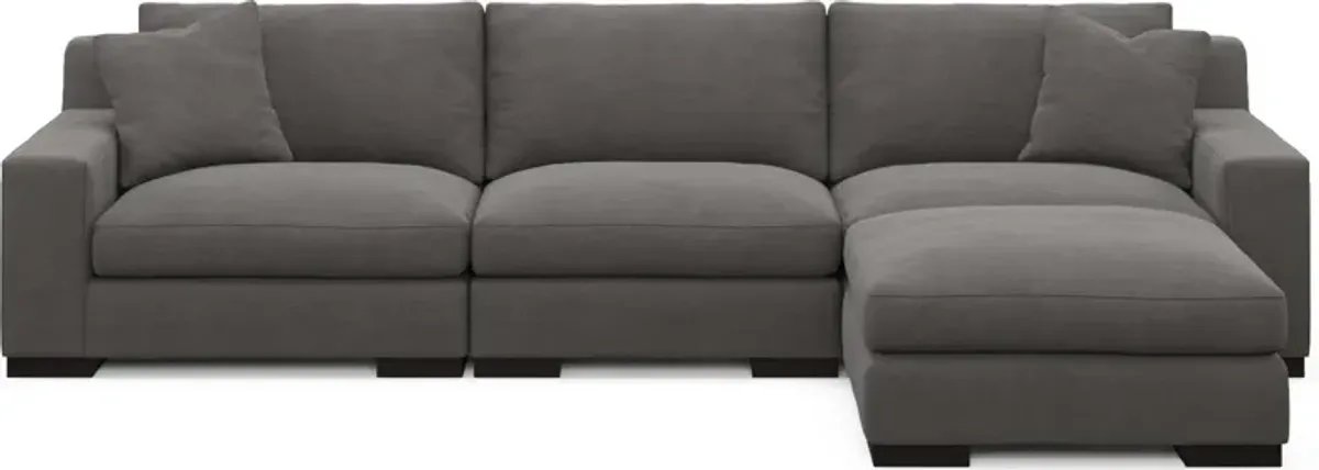 Bondi Foam Comfort 3-Piece Sofa and Ottoman - Merrimac Ash