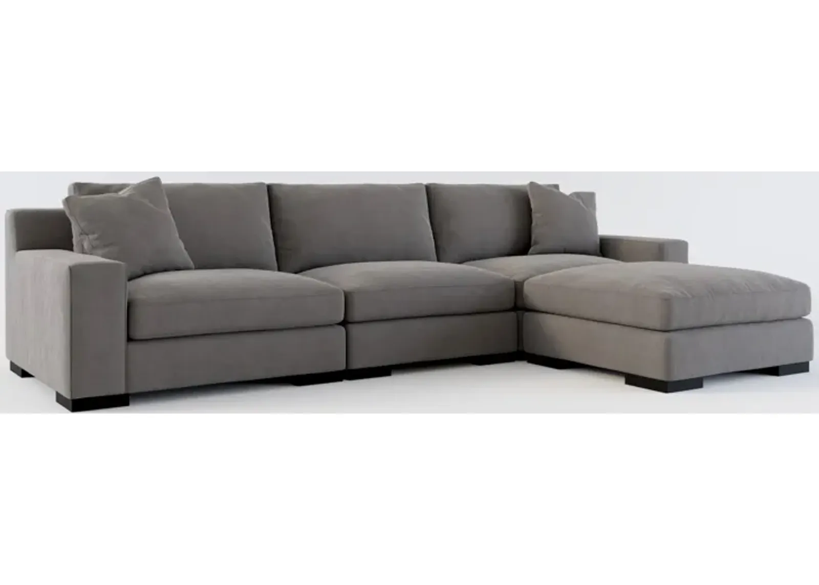 Bondi Foam Comfort 3-Piece Sofa and Ottoman - Merrimac Ash