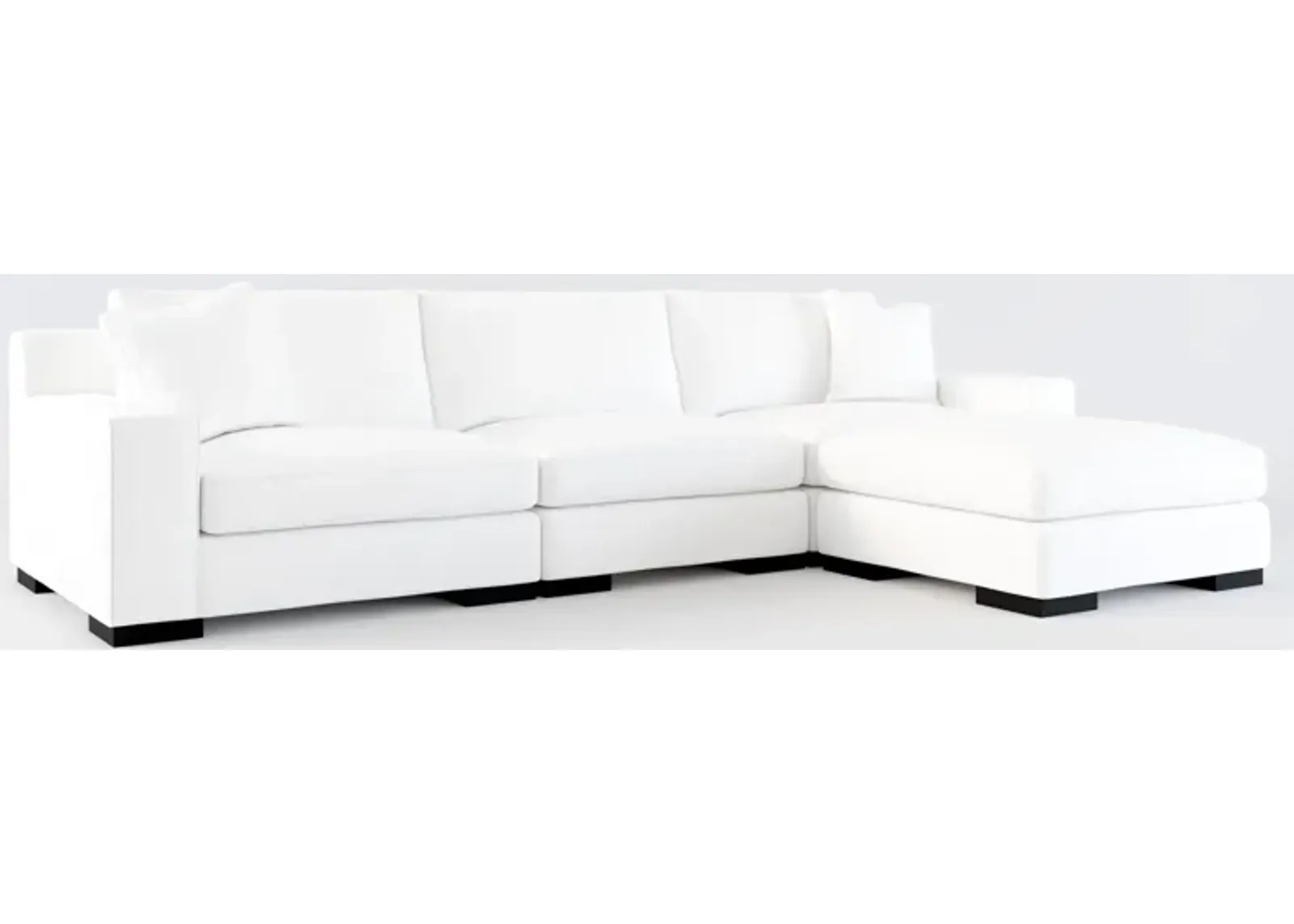 Bondi Foam Comfort 3-Piece Sofa and Ottoman - Lovie Chalk