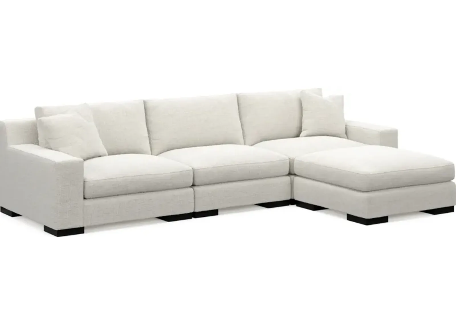 Bondi Foam Comfort 3-Piece Sofa and Ottoman - Bantu Pearl