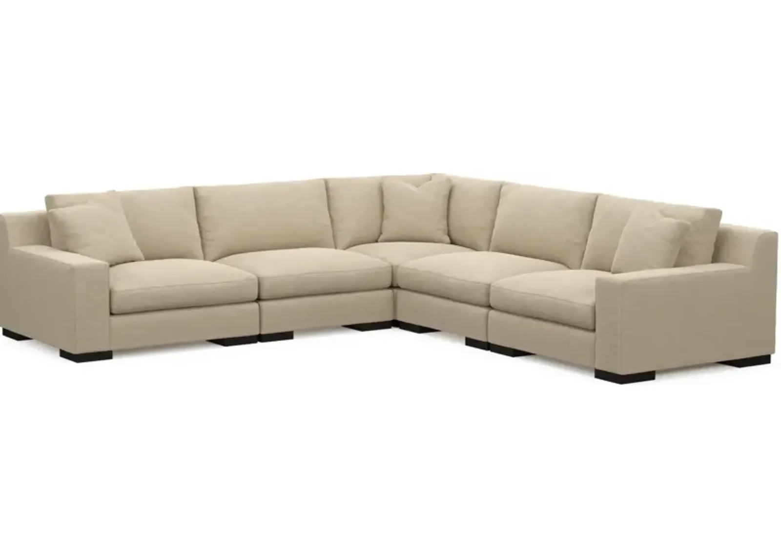 Bondi Foam Comfort 5-Piece Sectional - Merrimac Ecru