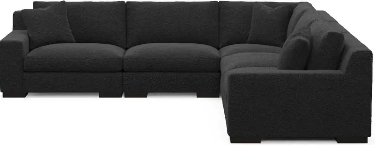 Bondi Foam Comfort 5-Piece Sectional - Bloke Obsidian