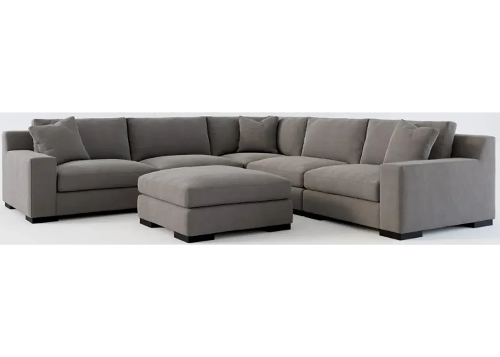 Bondi Foam Comfort 5-Piece Sectional and Ottoman - Merrimac Ash