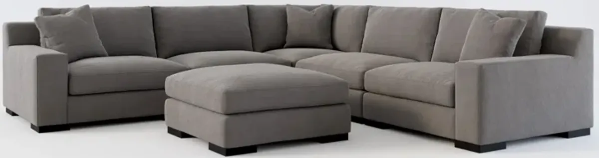 Bondi Foam Comfort 5-Piece Sectional and Ottoman - Merrimac Ash