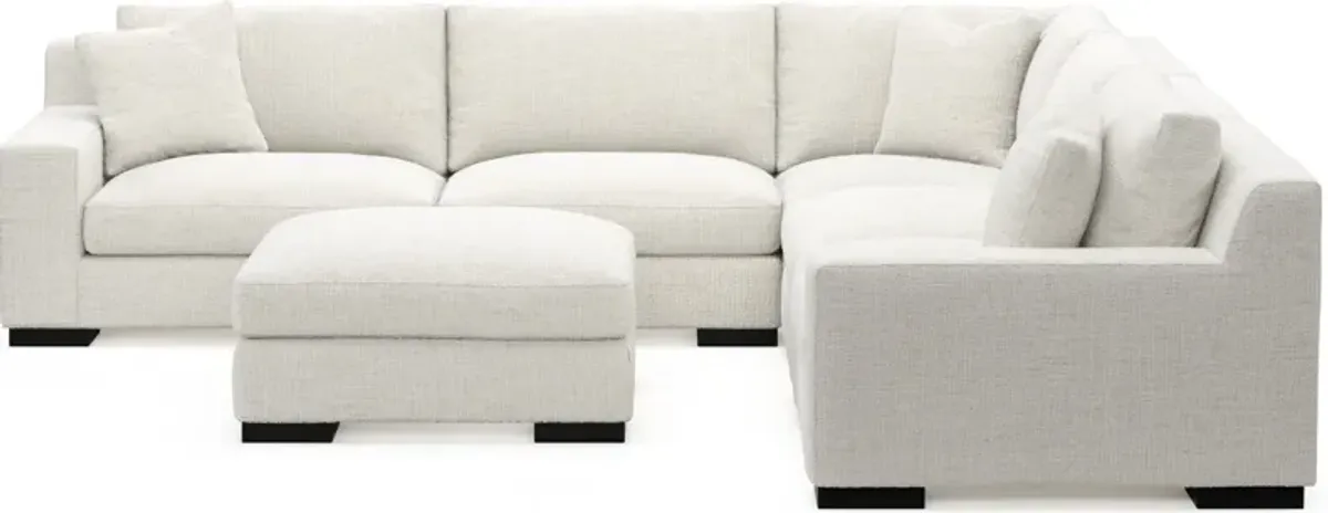 Bondi Foam Comfort 5-Piece Sectional and Ottoman - Bantu Pearl