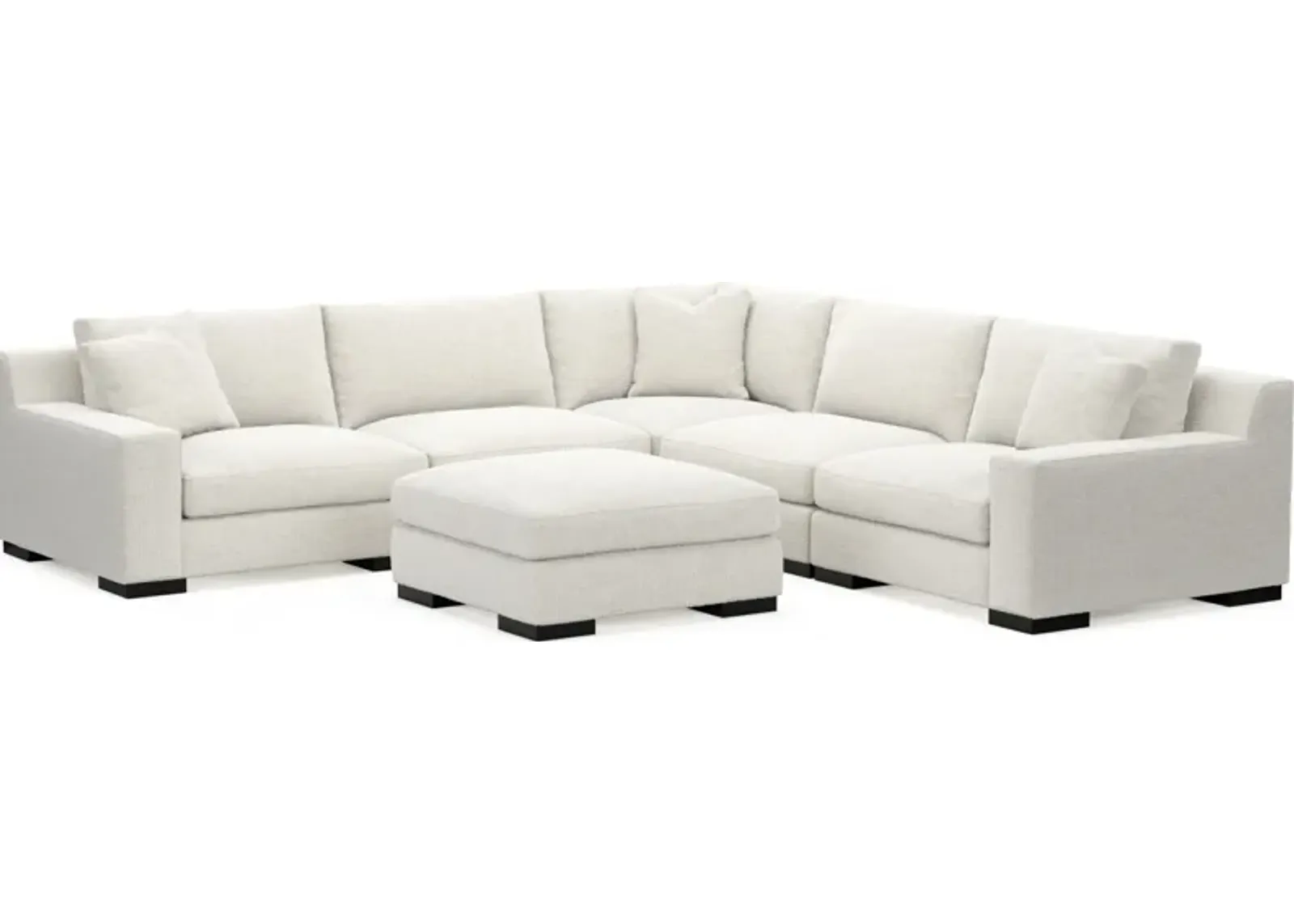 Bondi Foam Comfort 5-Piece Sectional and Ottoman - Bantu Pearl