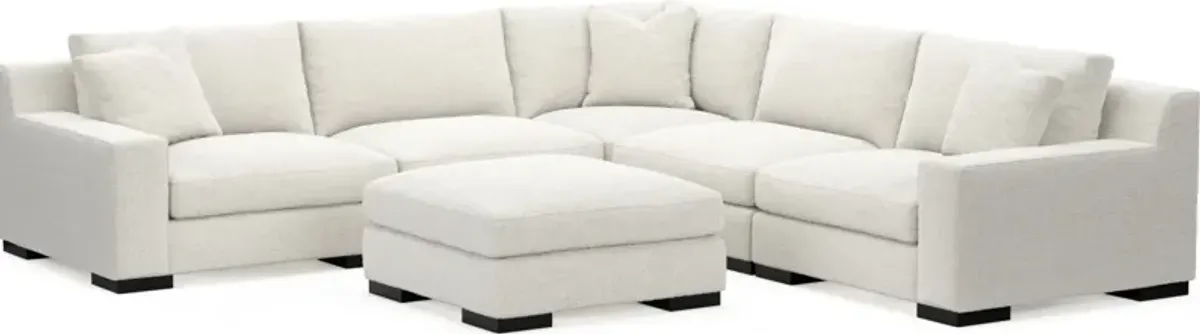 Bondi Foam Comfort 5-Piece Sectional and Ottoman - Bantu Pearl