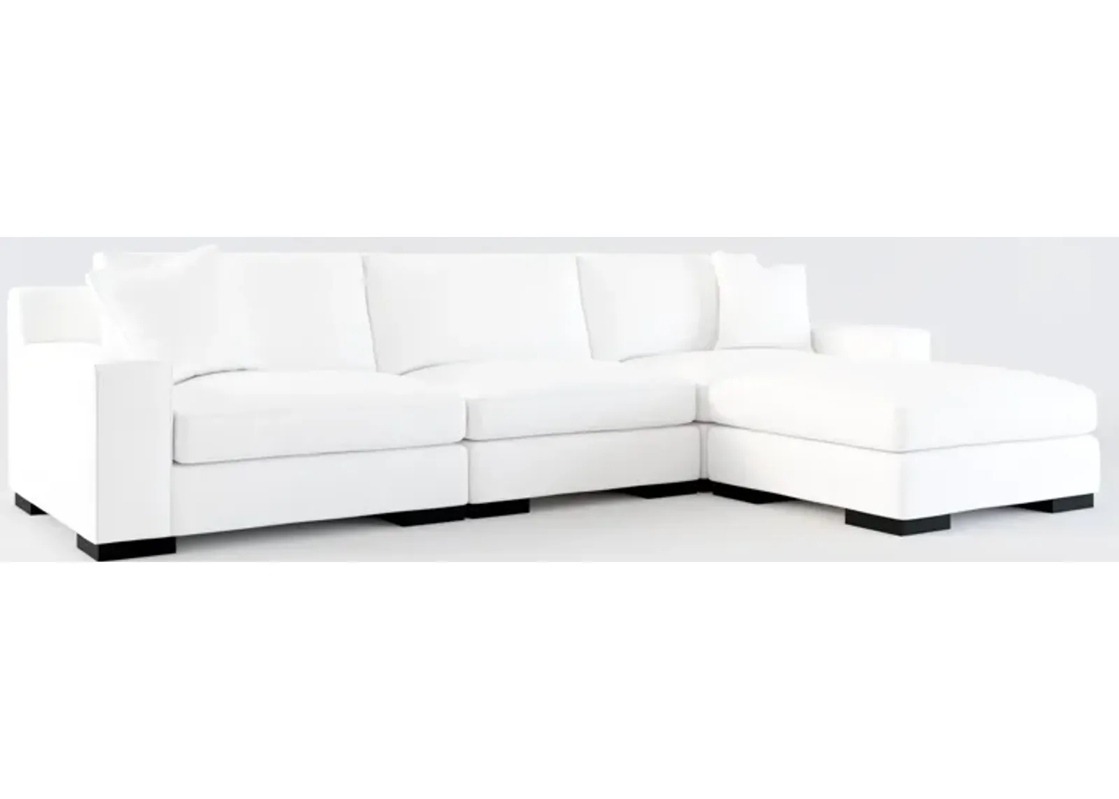 Bondi Hybrid Comfort 3-Piece Sofa and Ottoman - Lovie Chalk