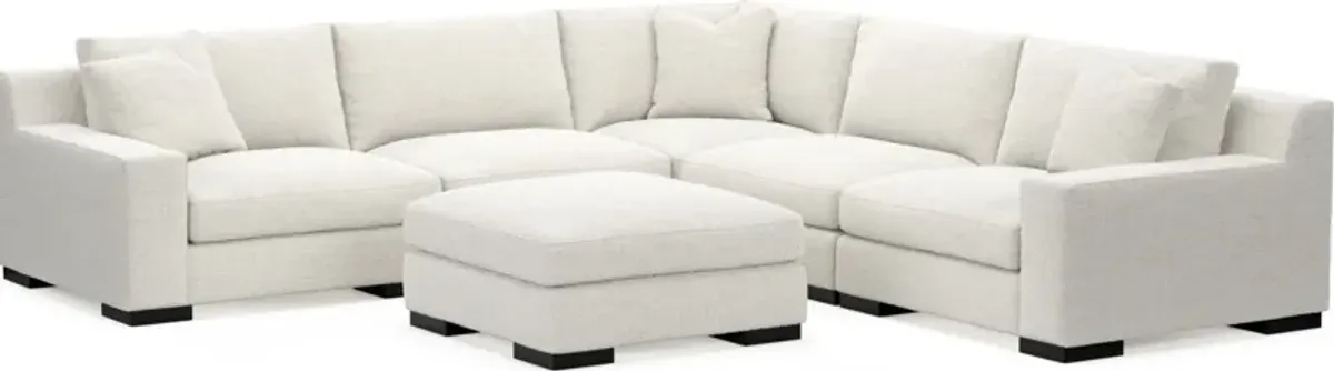 Bondi Hybrid Comfort 5-Piece Sectional and Ottoman - Bantu Pearl