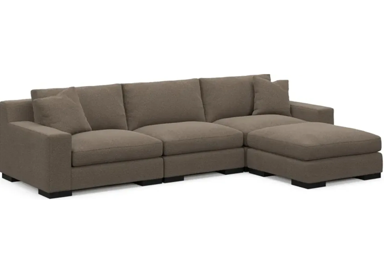 Bondi Foam Comfort 3-Piece Sofa and Ottoman - Liv Umber