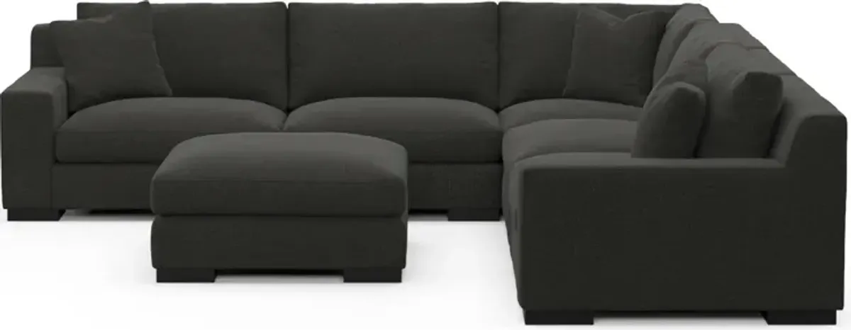 Bondi Foam Comfort 5-Piece Sectional and Ottoman - Liv Onyx