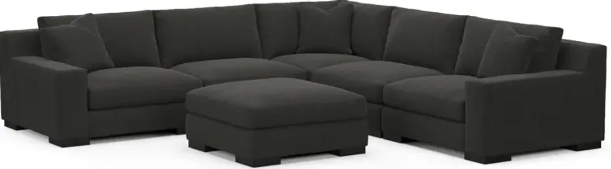 Bondi Foam Comfort 5-Piece Sectional and Ottoman - Liv Onyx