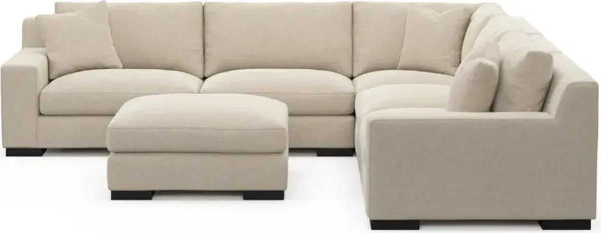 Bondi Foam Comfort 5-Piece Sectional and Ottoman - Basker Antique