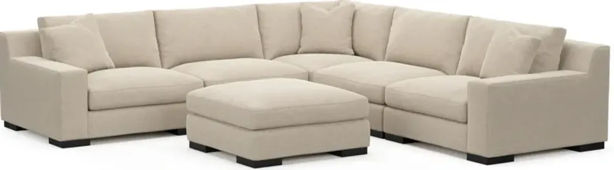 Bondi Foam Comfort 5-Piece Sectional and Ottoman - Basker Antique