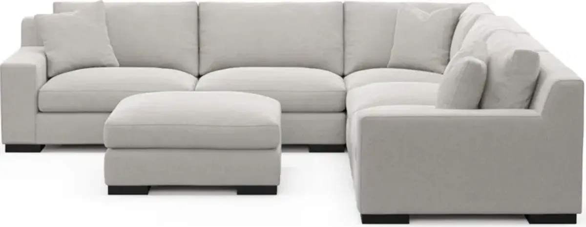 Bondi Foam Comfort 5-Piece Sectional and Ottoman - Basker Dove