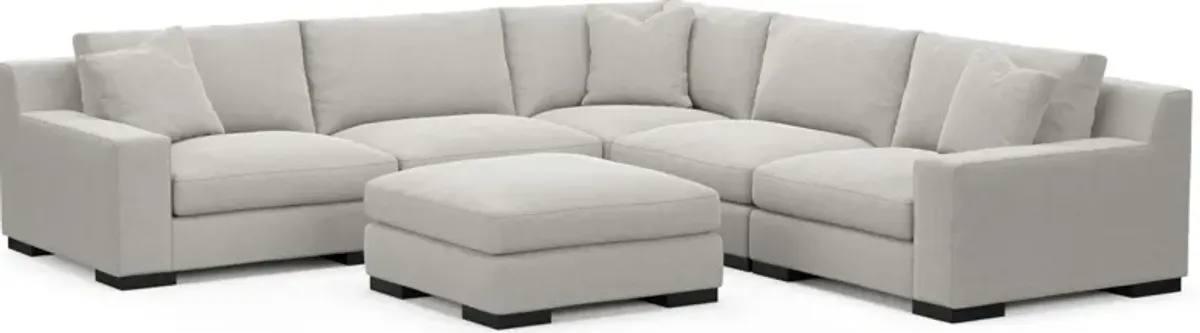 Bondi Foam Comfort 5-Piece Sectional and Ottoman - Basker Dove