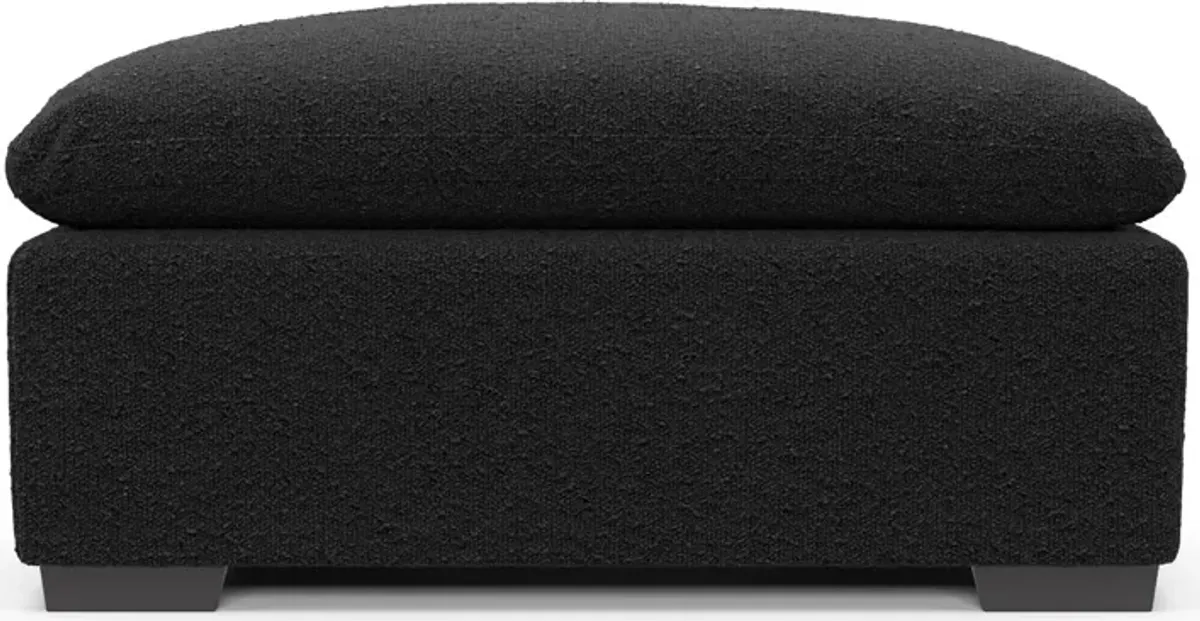 Plush Feathered Comfort Ottoman - Bloke Obsidian