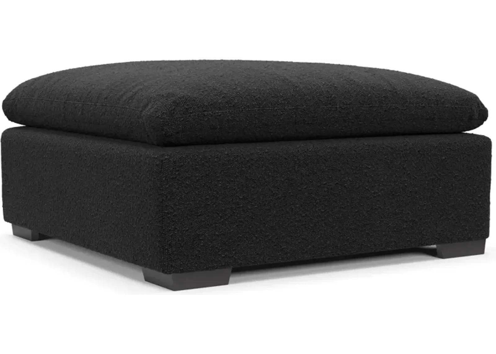 Plush Feathered Comfort Ottoman - Bloke Obsidian