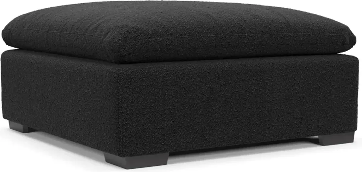 Plush Feathered Comfort Ottoman - Bloke Obsidian