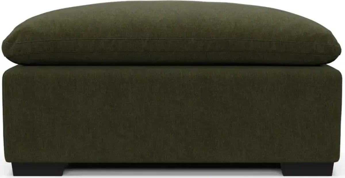 Plush Feathered Comfort Ottoman - Marina Moss