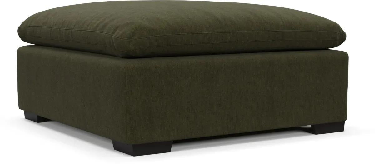 Plush Feathered Comfort Ottoman - Marina Moss