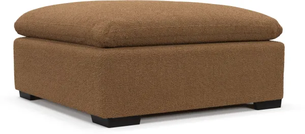 Plush Feathered Comfort Ottoman - Texel Caramel