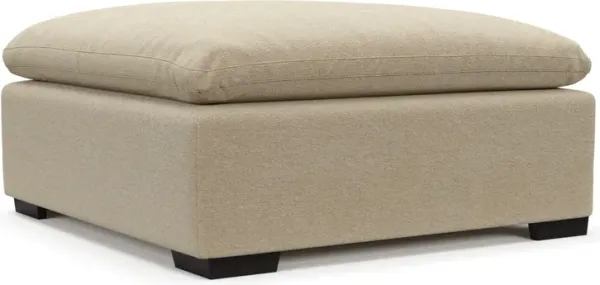Plush Feathered Comfort Ottoman - Midcentury Sand