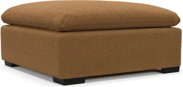 Plush Feathered Comfort Ottoman - Nora Camel