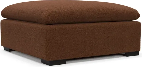 Plush Feathered Comfort Ottoman - Nora Chocolate
