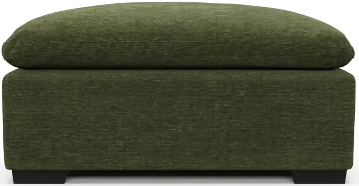 Plush Feathered Comfort Ottoman - Luscious Green