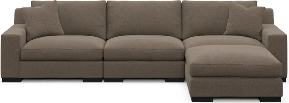 Bondi Hybrid Comfort 3-Piece Sofa and Ottoman - Liv Umber