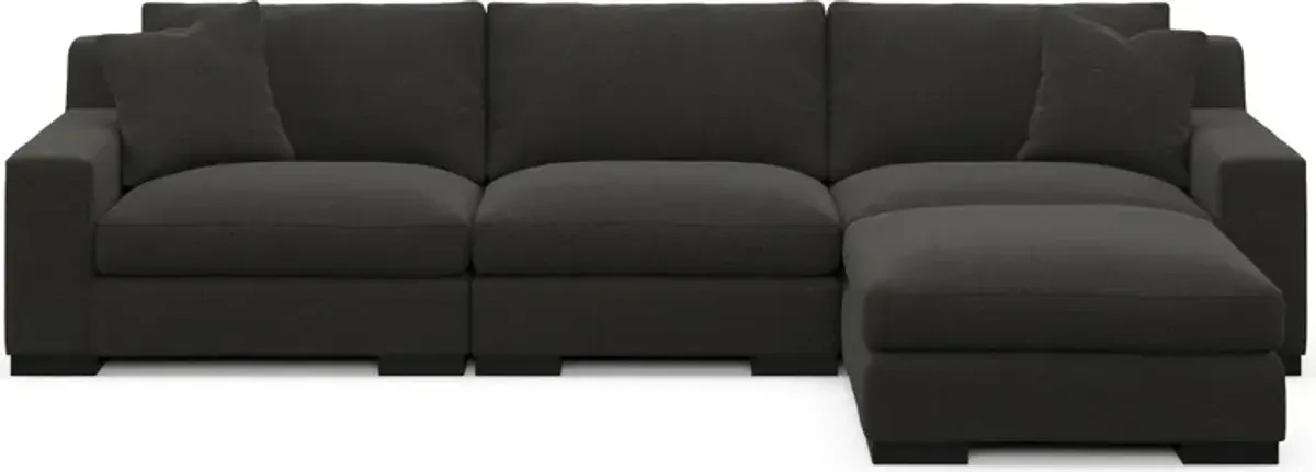 Bondi Hybrid Comfort 3-Piece Sofa and Ottoman - Liv Onyx