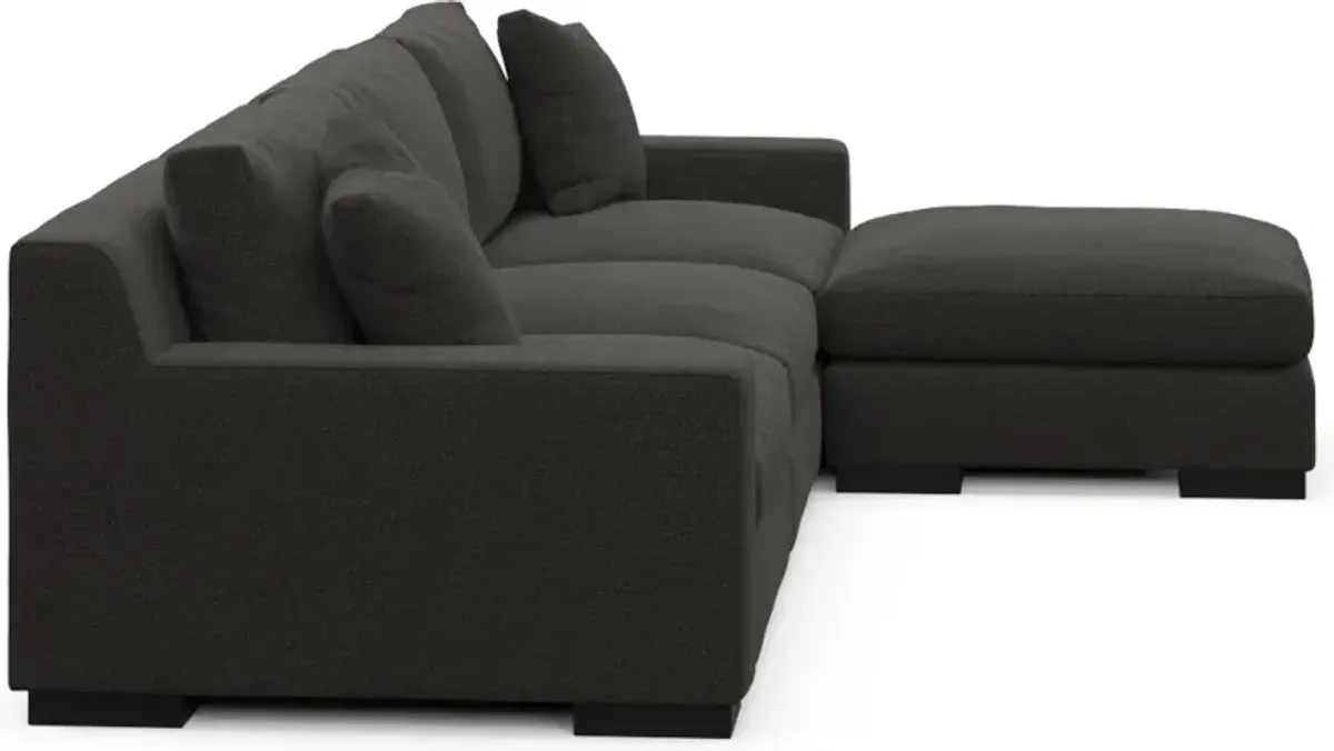 Bondi Hybrid Comfort 3-Piece Sofa and Ottoman - Liv Onyx