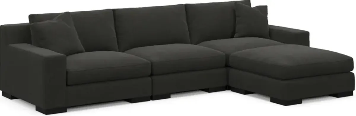 Bondi Hybrid Comfort 3-Piece Sofa and Ottoman - Liv Onyx