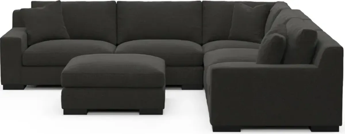 Bondi Hybrid Comfort 5-Piece Sectional and Ottoman - Liv Onyx