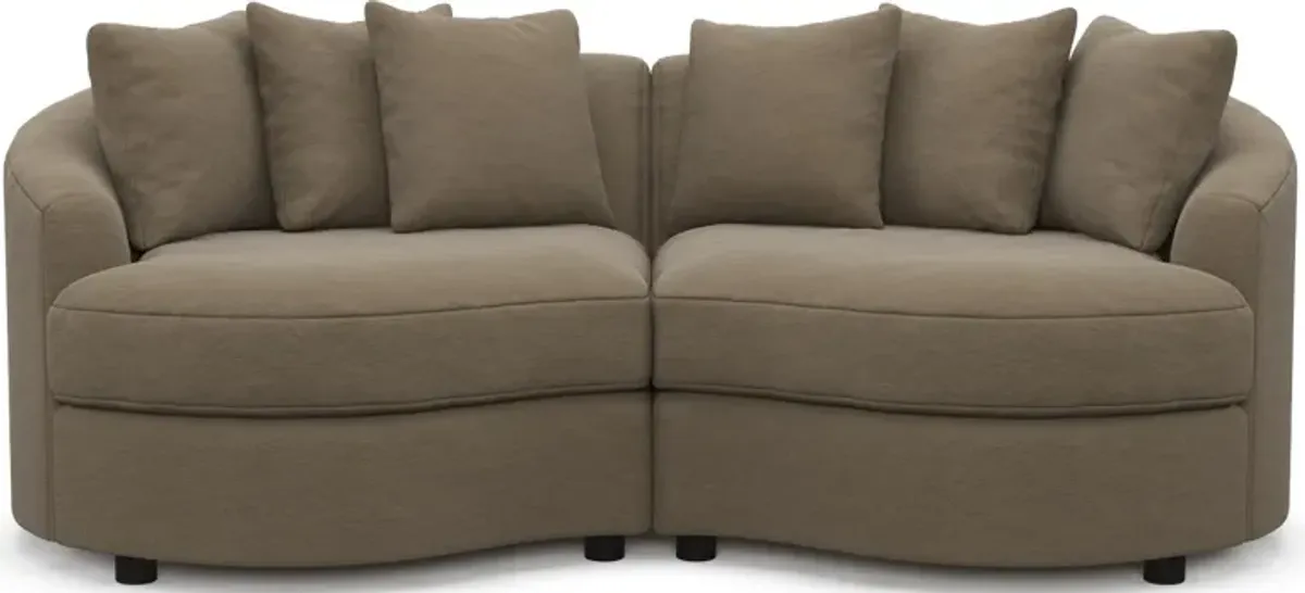 Allegra Foam Comfort 2-Piece Sectional - Merrimac Brownstone