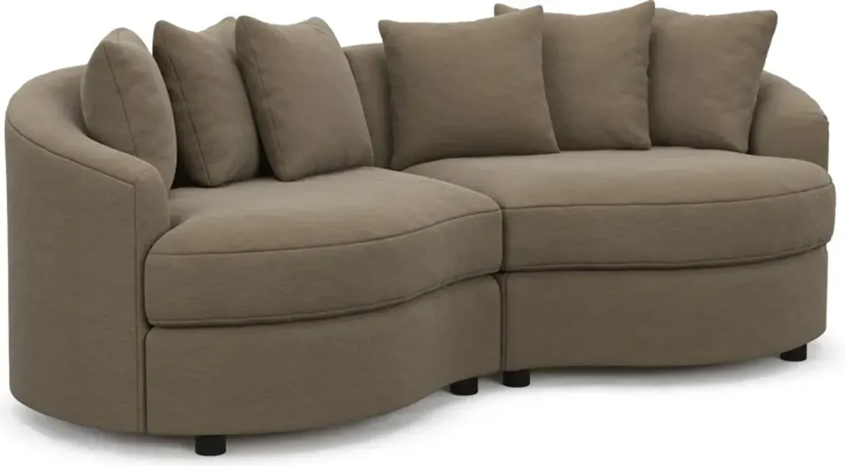 Allegra Foam Comfort 2-Piece Sectional - Merrimac Brownstone