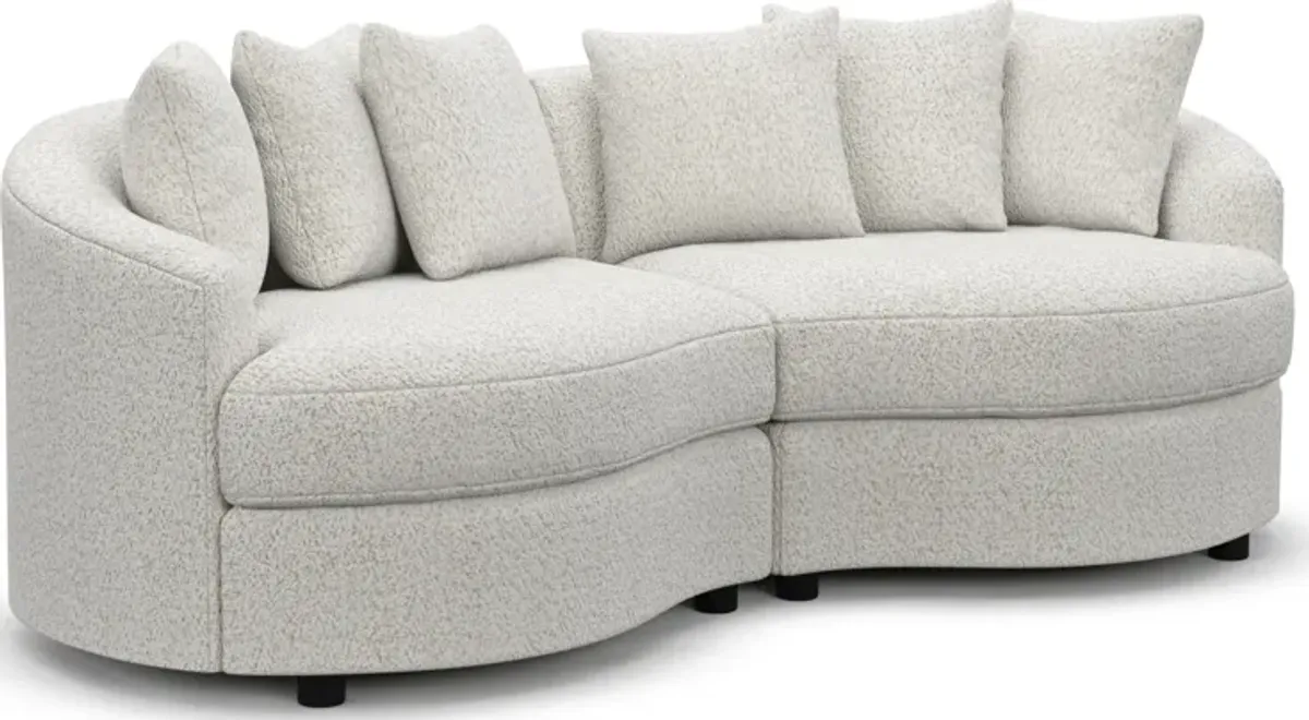 Allegra Foam Comfort 2-Piece Sectional - River Rock Ivory