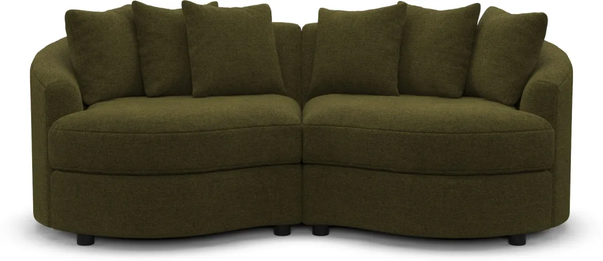 Allegra Foam Comfort Sectional - Midcentury Peat