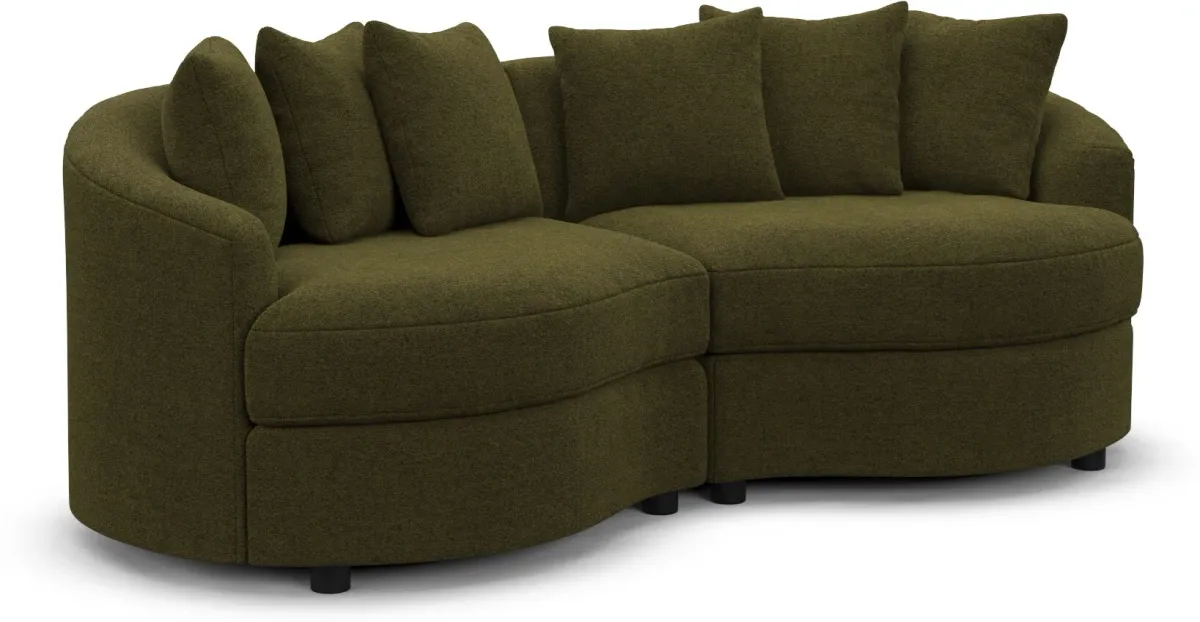 Allegra Foam Comfort Sectional - Midcentury Peat