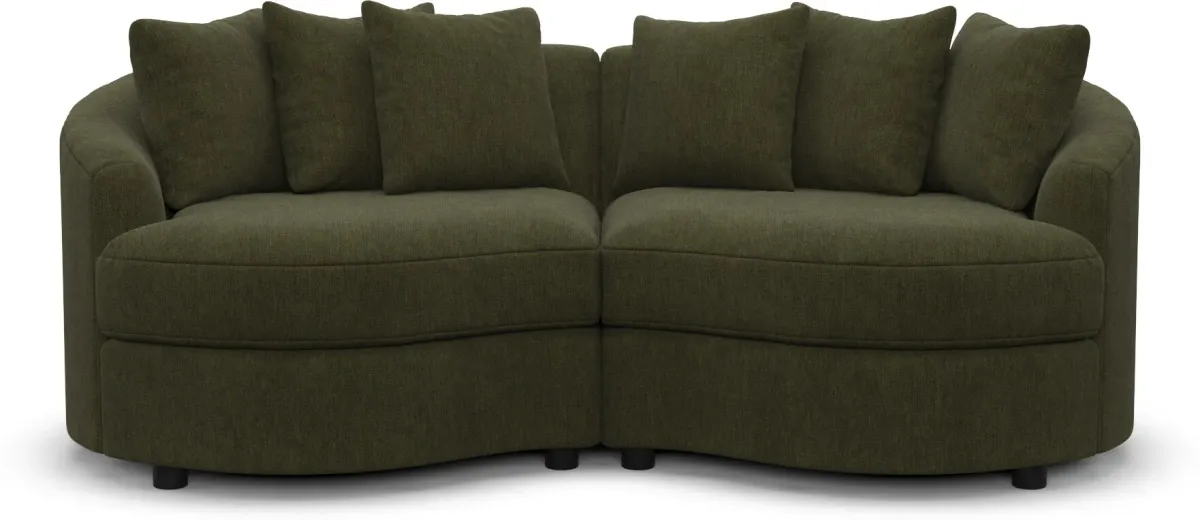 Allegra Foam Comfort Sectional - Marina Moss